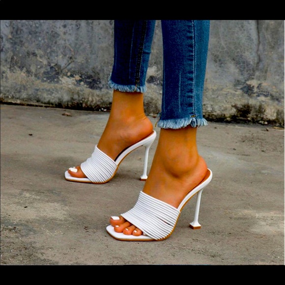 Summer High-heels Mules Slip-ons - Picture 1 of 3